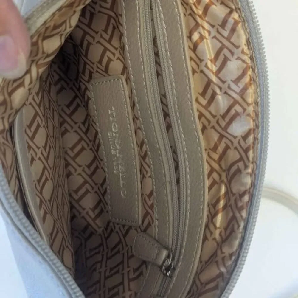 Vintage Off White Cream Colored Leather Tignanello Crossbody Purse 8.5x7x1